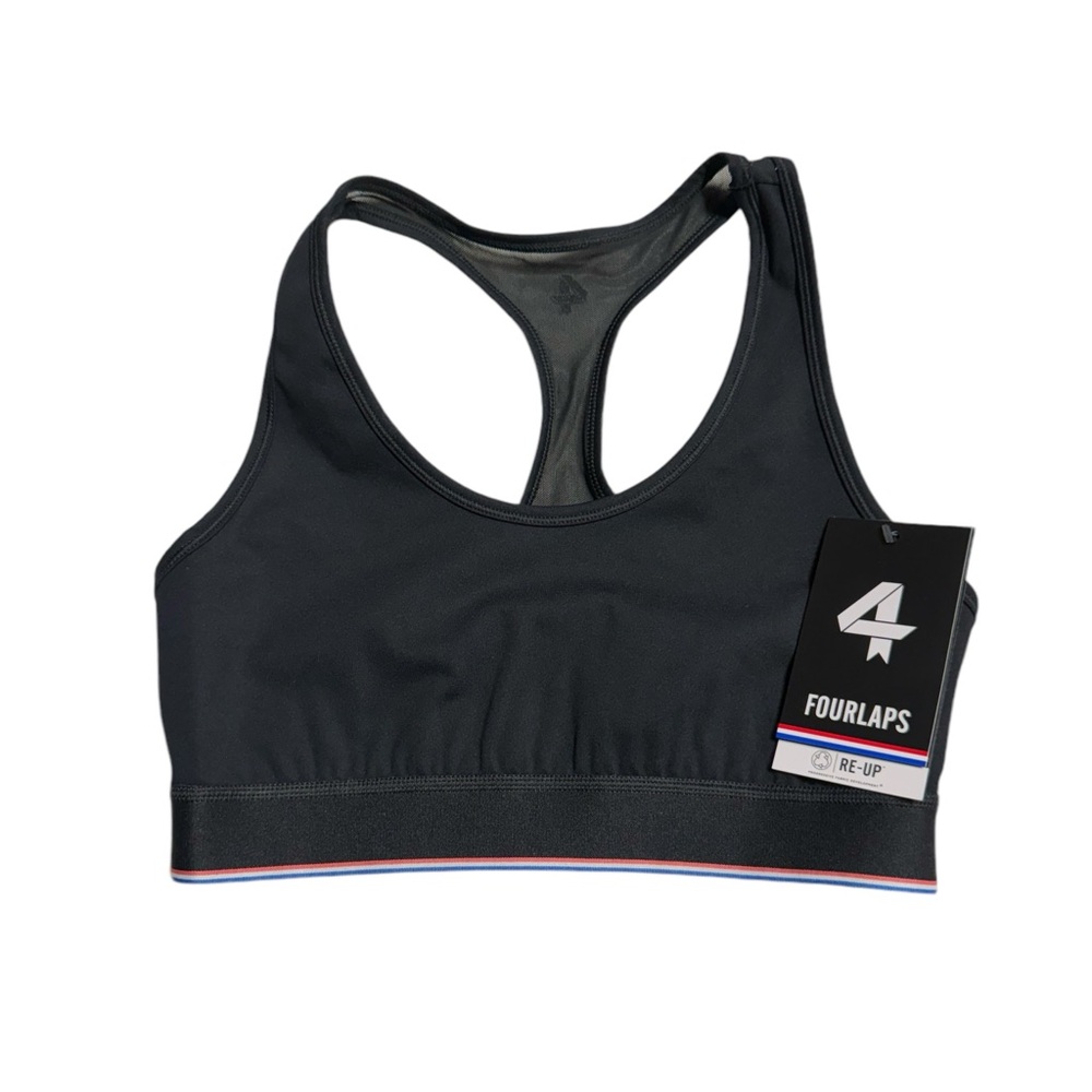 Fourlaps Circuit Sports Bra Black NWT Womens Small Racerback Mesh‎ Back Athletic